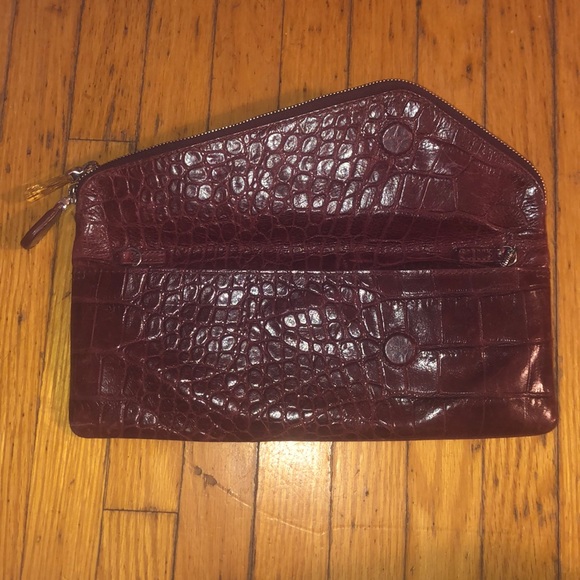 Henri Bendel Embossed Croc Fold Shoulder Bag - Picture 3 of 8